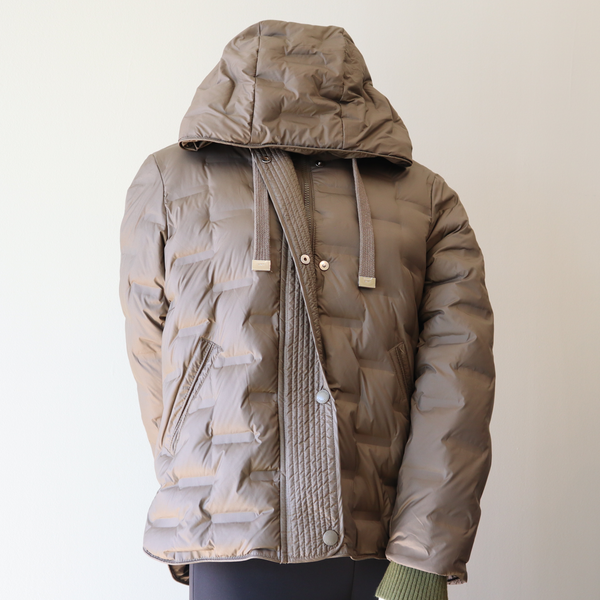 Olive Textured Puffer Jacket