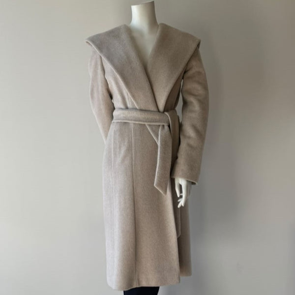 MALLIA Wool Blend Wrap Coat Creme