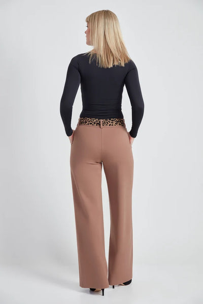 Ponte Tie Sash Wide-Leg Pant