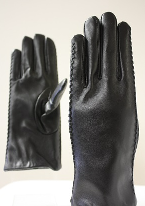 Braided Black Leather Gloves