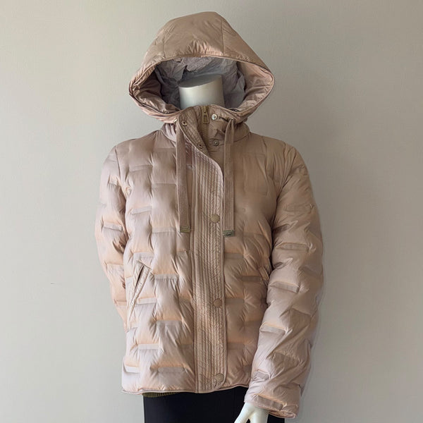 Tan Textured Puffer Jacket