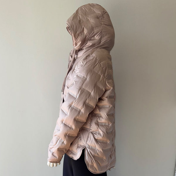 Tan Textured Puffer Jacket