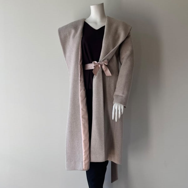 MALLIA Wool Blend Wrap Coat Creme