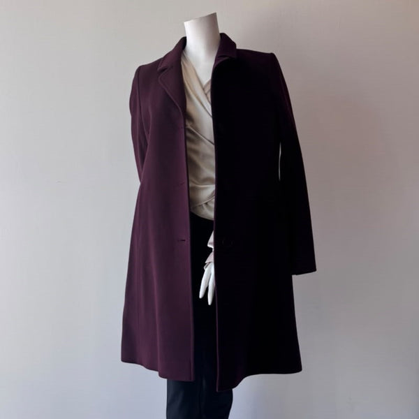 HSO Wool Blend Trench Coat Burgundy
