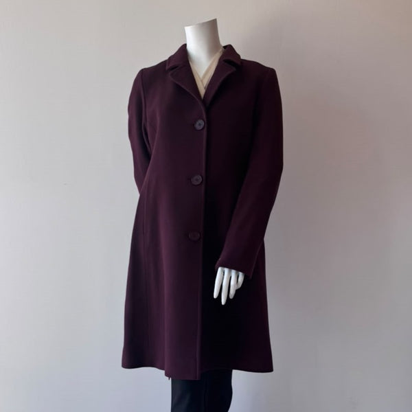 HSO Wool Blend Trench Coat Burgundy