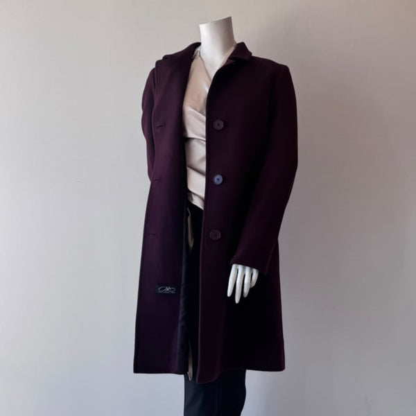 HSO Wool Blend Trench Coat Burgundy