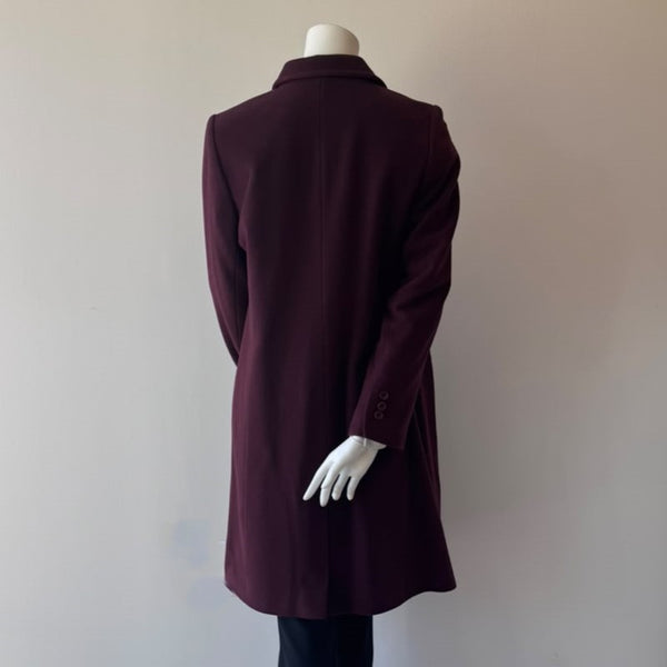 HSO Wool Blend Trench Coat Burgundy