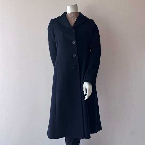 HSO 100% Italian Wool Cocoon Coat Black