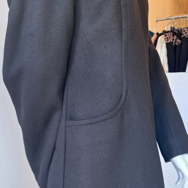 MALLIA Italian Cashmere Angora Wool Blend Princess Coat Grey Knit