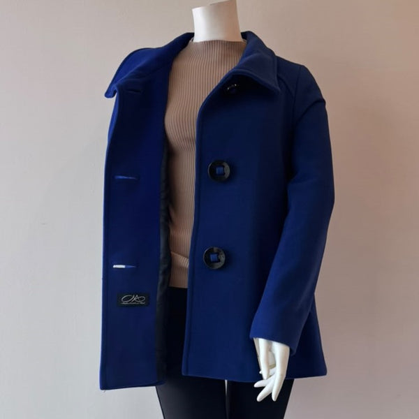 MALLIA Italian Cashmere Wool Blend Cocoon Coat Royal Blue
