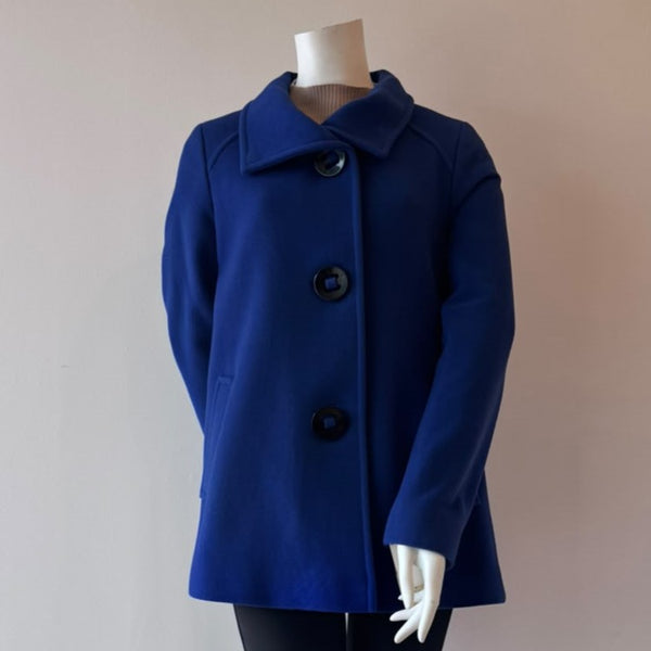 MALLIA Italian Cashmere Wool Blend Cocoon Coat Royal Blue