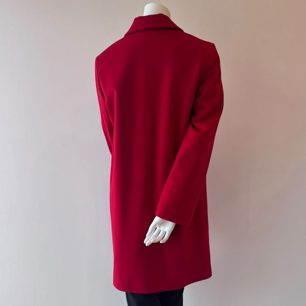 HSO 100% Italian Wool Cocoon Coat Bright Red