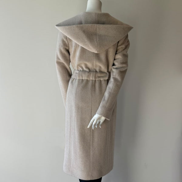 MALLIA Wool Blend Wrap Coat Creme